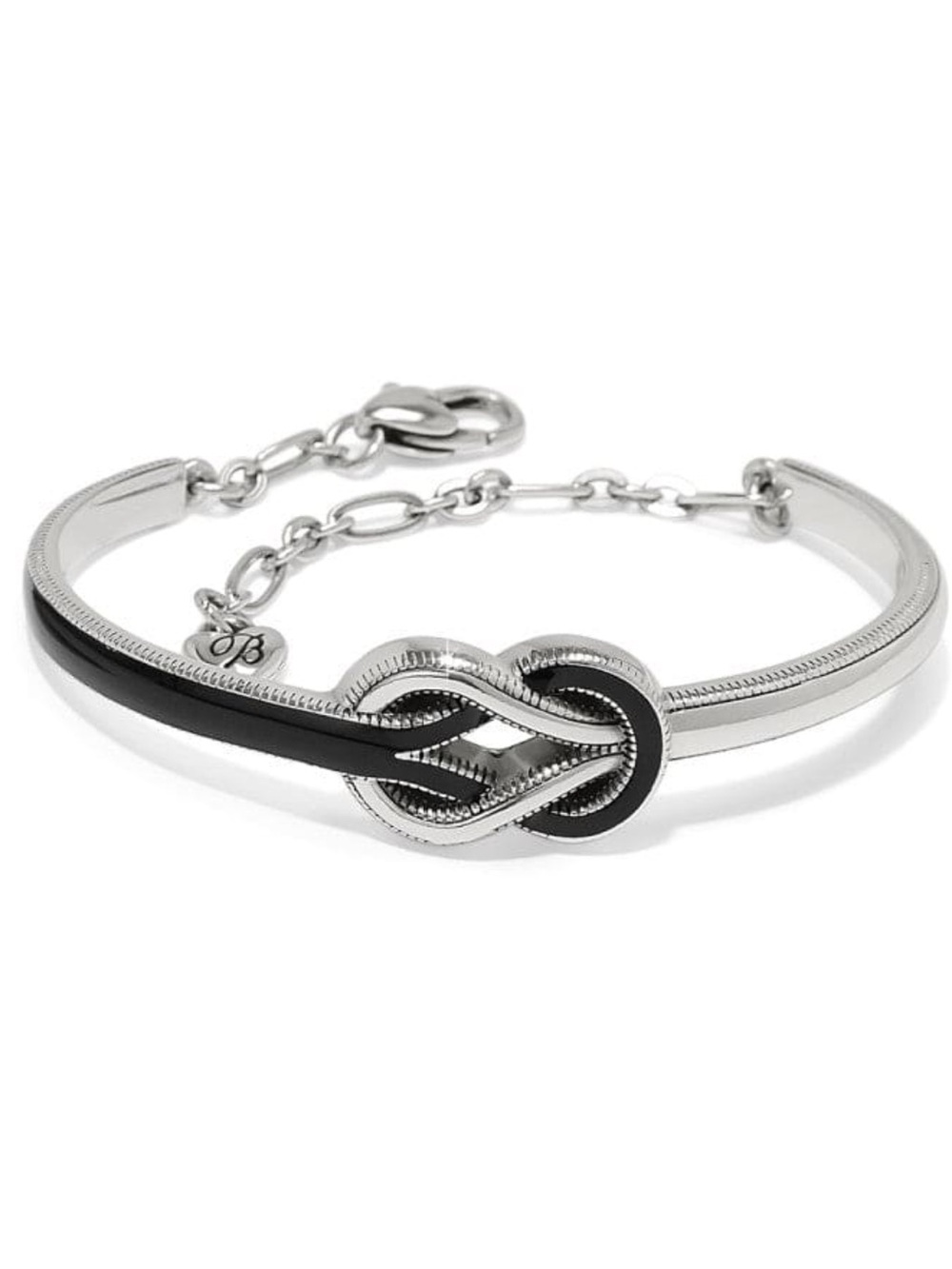Brighton Interlok Harmony Bar Bracelet Silver with Black Knot Accent JF0258